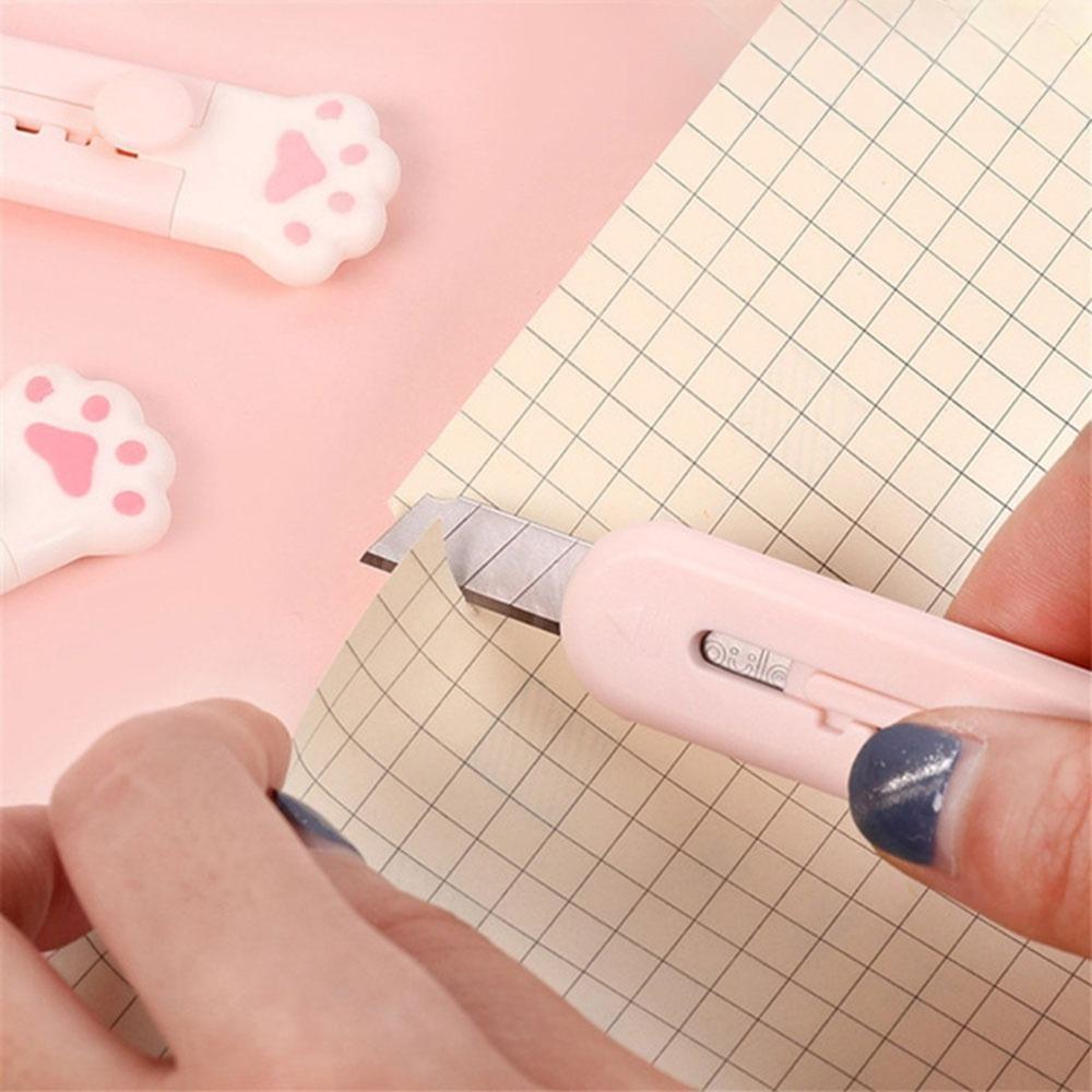 Cute Cat Paw Design Mini Portable Safety Paper Cutter, 1 Count Multifunctional Unpacking Tool, Multifunctional Stationery, Office Cutting Supplies for Home School Dormitory, Office Gadgets