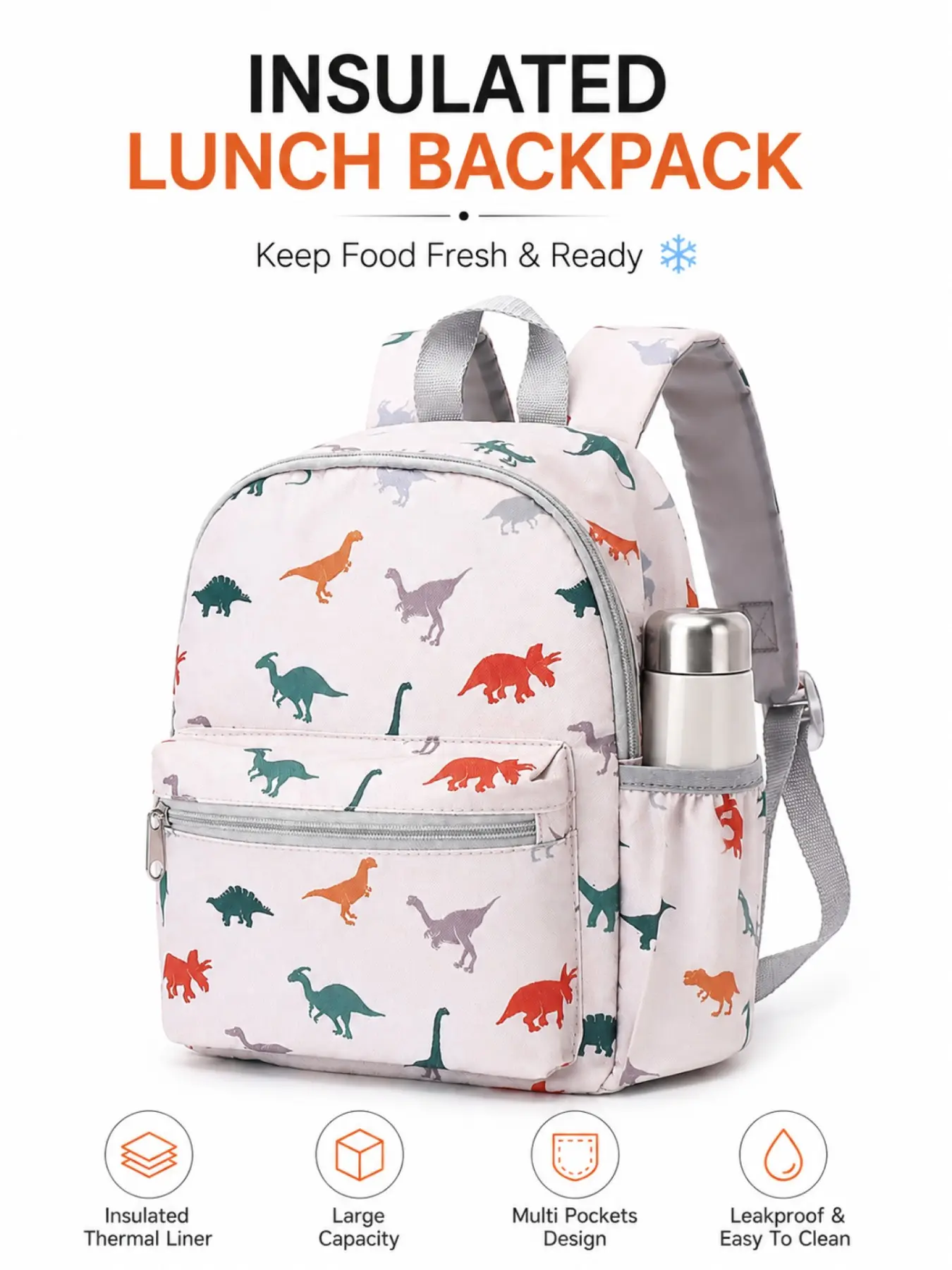 Single Multi‑Pattern Option Mini Daypack, Thick Oxford Cloth Double Front Zipper Pockets, For Daily Use Outdoor Trip, Breathable Adjustable Shoulder Strap Backpack