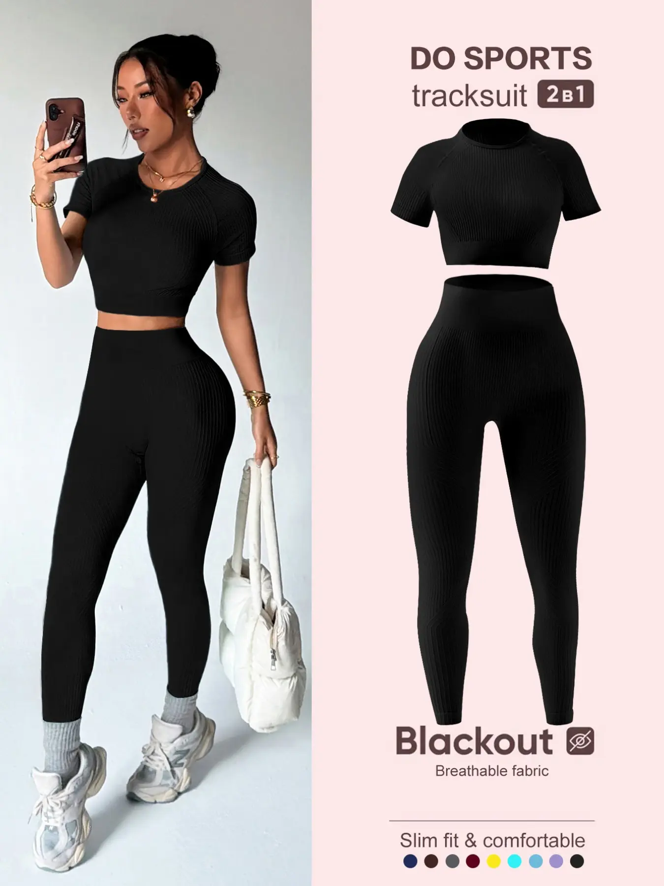 Women's Athletic Yoga Set, sportswear set，Short Sleeve and Long Pants 2-Piece, Elastic Quick-Dry Tight Fit, Tummy Control Butt Lifting, All-Season Daily Wear