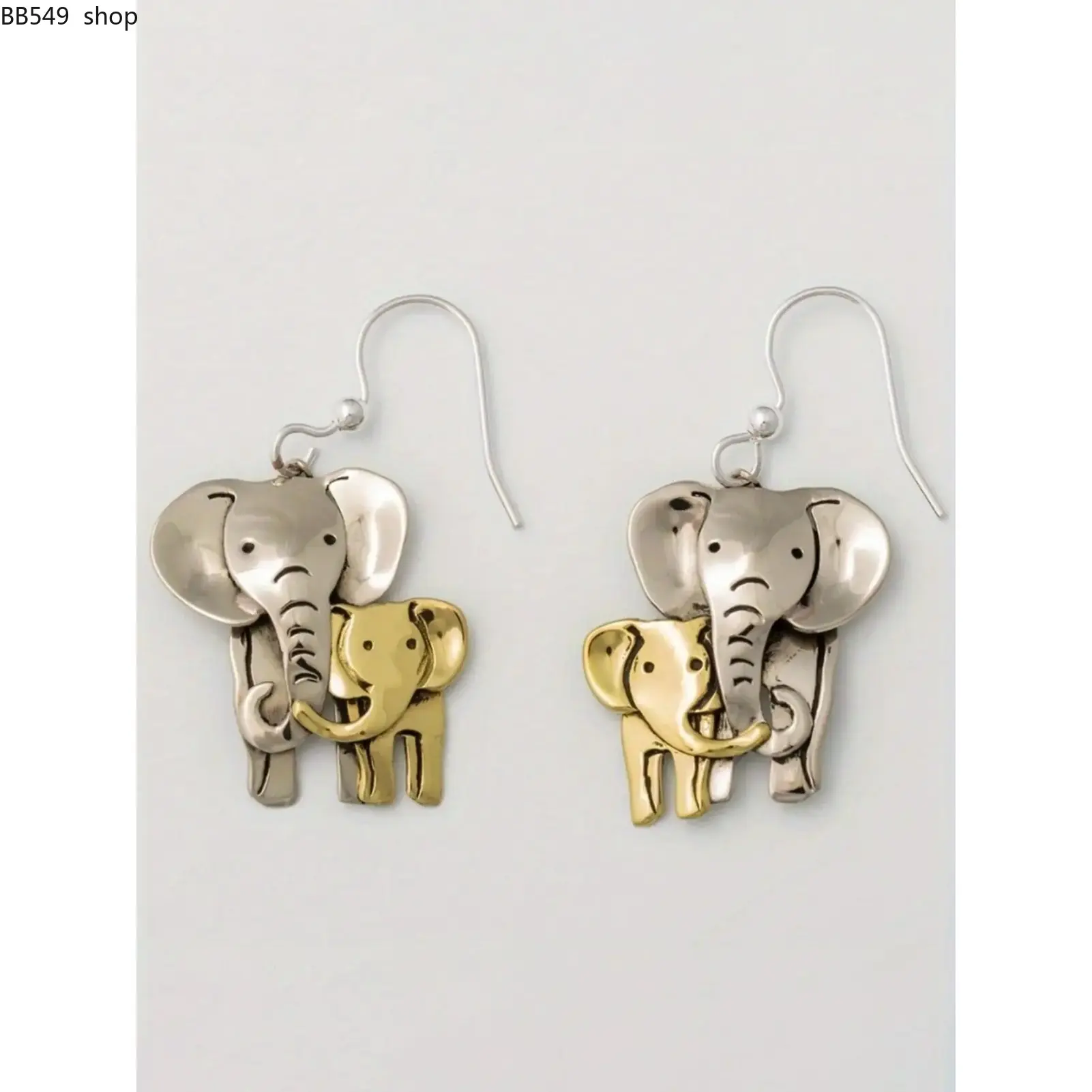 Vintage Copper Handmade Dual Color Elephant Earrings, Elegant Earrings, Fashionable Earrings, Dainty Fashion Jewelry, Unique Elephant Design, Animal Ear Jewelry for Elephants Lovers, Perfect Gift for Her All Seasons Wear, Fashionable Jewelry Accessories