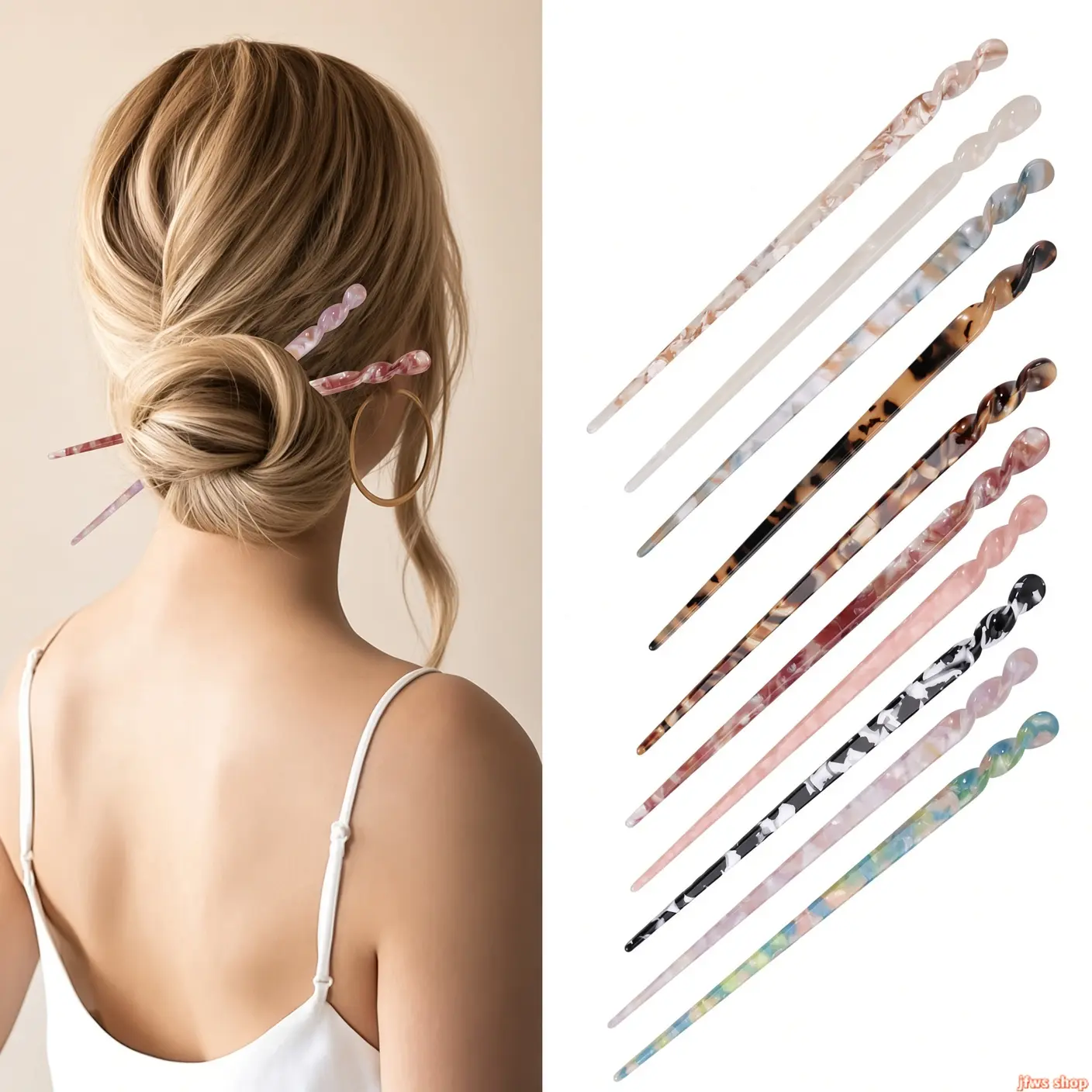 10 Pieces Acetate Hair Sticks, Women Styling Hair Vintage, Leopard Print Tortoise Shell Hairpin, Girls Chopsticks Hairpins, Disk Hair Sticks for Long Hair, Hair Accessories with Flannelette Bag tiktokshopbacktoschool