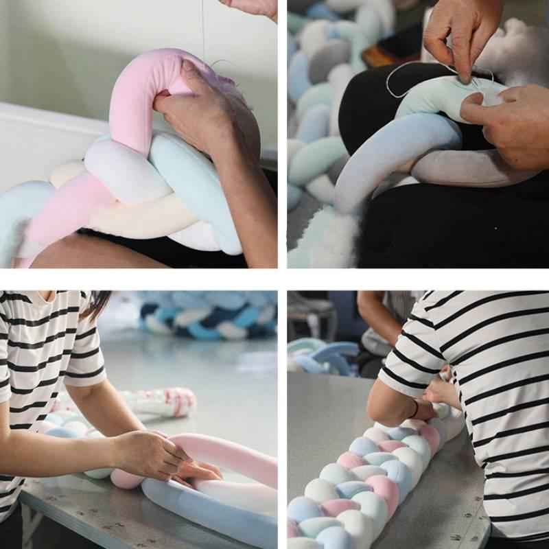 Solid Color Braided Throw Pillow, 1 Count Handmade Crochet Long Cushion, Soft Comfortable Pillow for Home, Sofa, Bed & Bedroom Decor, Bedroom Decorative Accessories, Bedside Cushion, Bedroom Cushions, Decorative Element