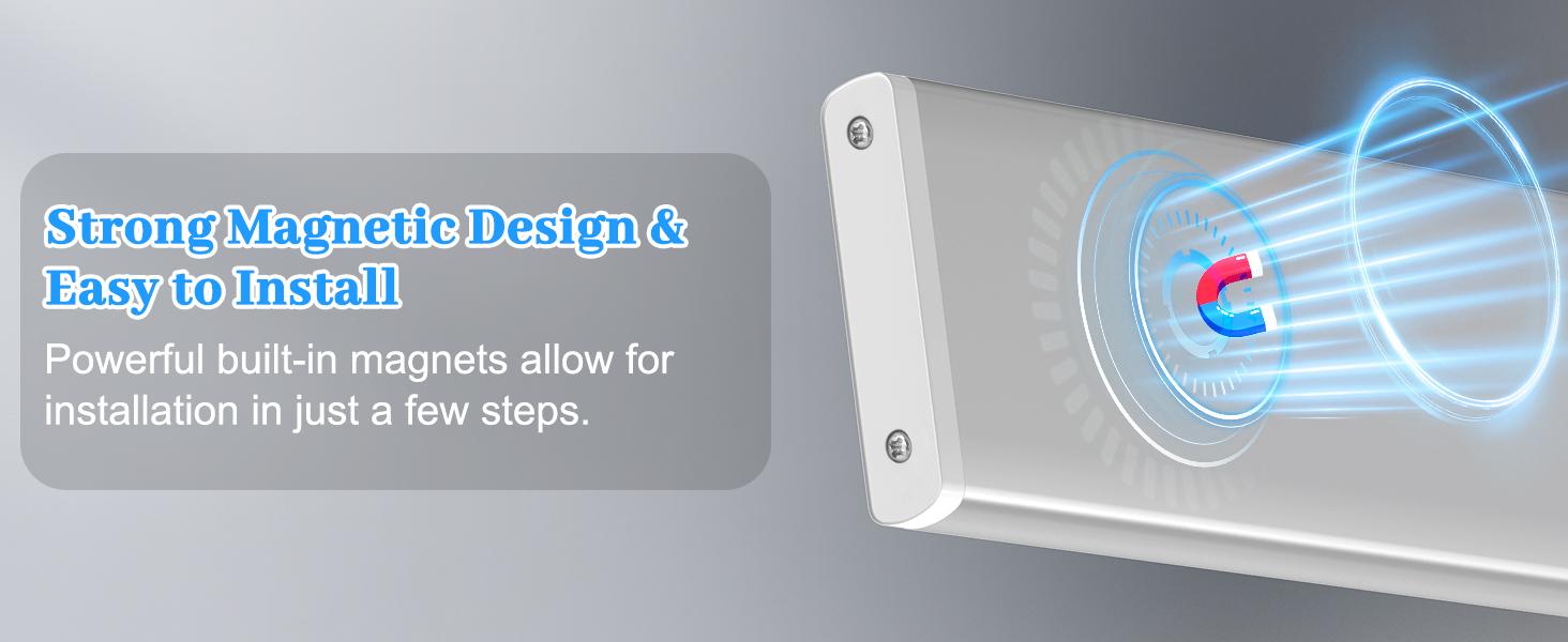 3/6Pcs Under Cabinet Lighting with Charging Station, Rechargeable Motion Sensor Light Indoor, Dimmable Closet Lights with 3 Color Tempers, Magnetic Under Cabinet Lights for Kitchen Wireless