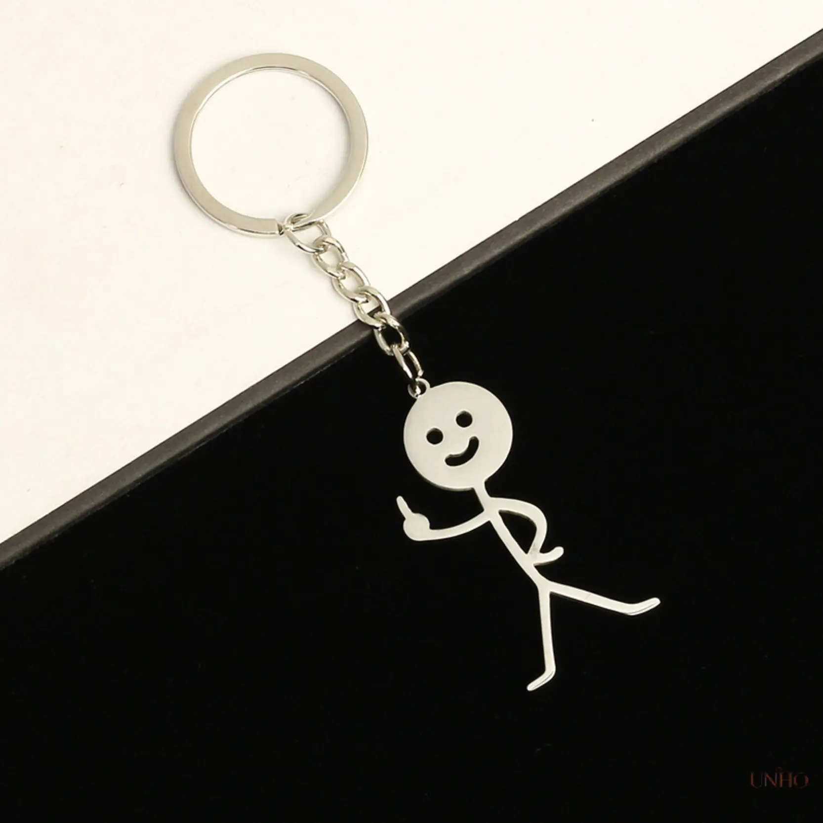 Matching Pairs 2-Pack Stick Figure Keychains - Classy Cute Bag Accessories, School Cute Supplies for Couples & Besties, Student Luggage & Bag Decor Pendants, Stick Figures
