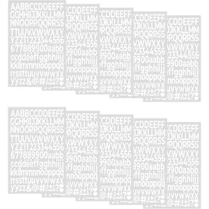 1 Inch A-Z 0-9 White Iron on Letters Numbers Alphabet Stickers 10 Sheets for Clothing Fabric T-Shirts