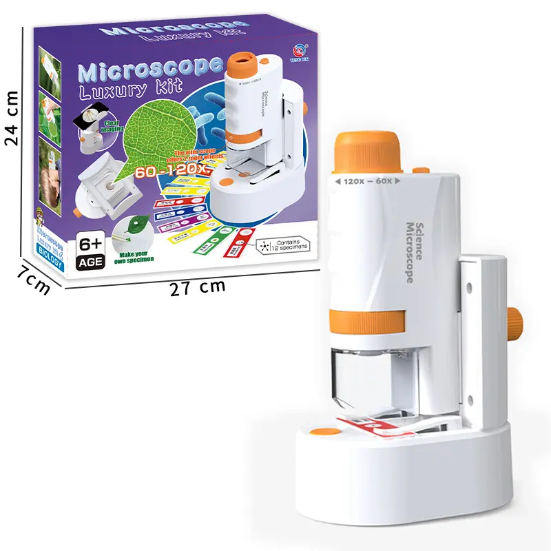 Portable Student Optical Microscope For Science Experiments Educational STEM Toy For Kids Teens Home School Learning Portable Handheld Electronic Microscope For Outdoor Observation