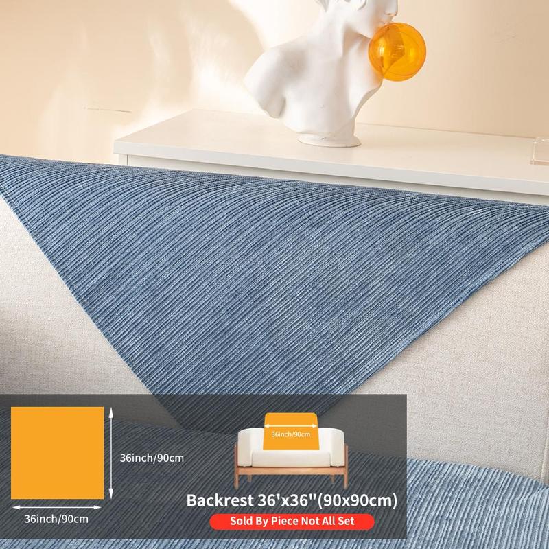 Solid Color Jacquard Chenille Sofa Cover, Jacquard Couch Covers, Non-Slip Sofa Slipcover Protector for Home & Living Room, Fits 1- to 4-Seat Sofas, Sofa Couch Cover