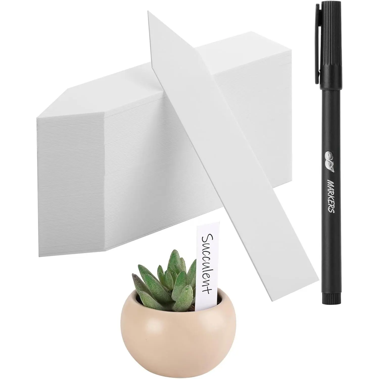 - Plastic  Labels, 100 count, 4“, White |  Markers and Labels for Outdoor Garden ,  Name Tags, Planting Sticks for Seeds