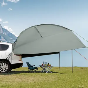 VEVOR Vehicle Awning, Large 10' x 7' Shade Coverage Car Side Awning, PU2000mm UV50+ Car Awning with Extended Side Canopies and Portable Storage Bag, Suitable for Truck, SUV, Van, Campers