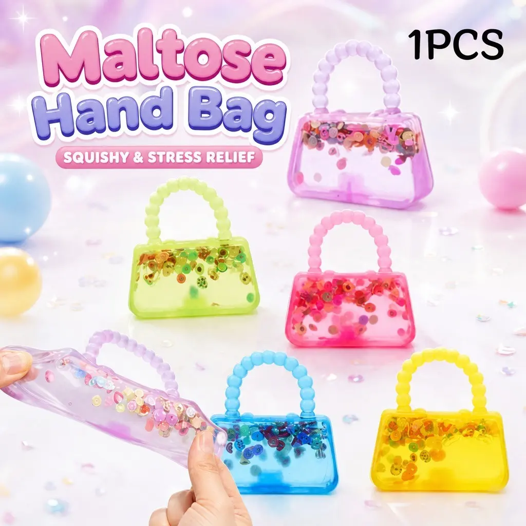 Cute Mini Handbag Squishy Squeeze Prop Compact Desktop Ornament For Selfie Live Stream Shooting, Soft TPR Relaxing Fidget Decor Ideal Party Favor Gift