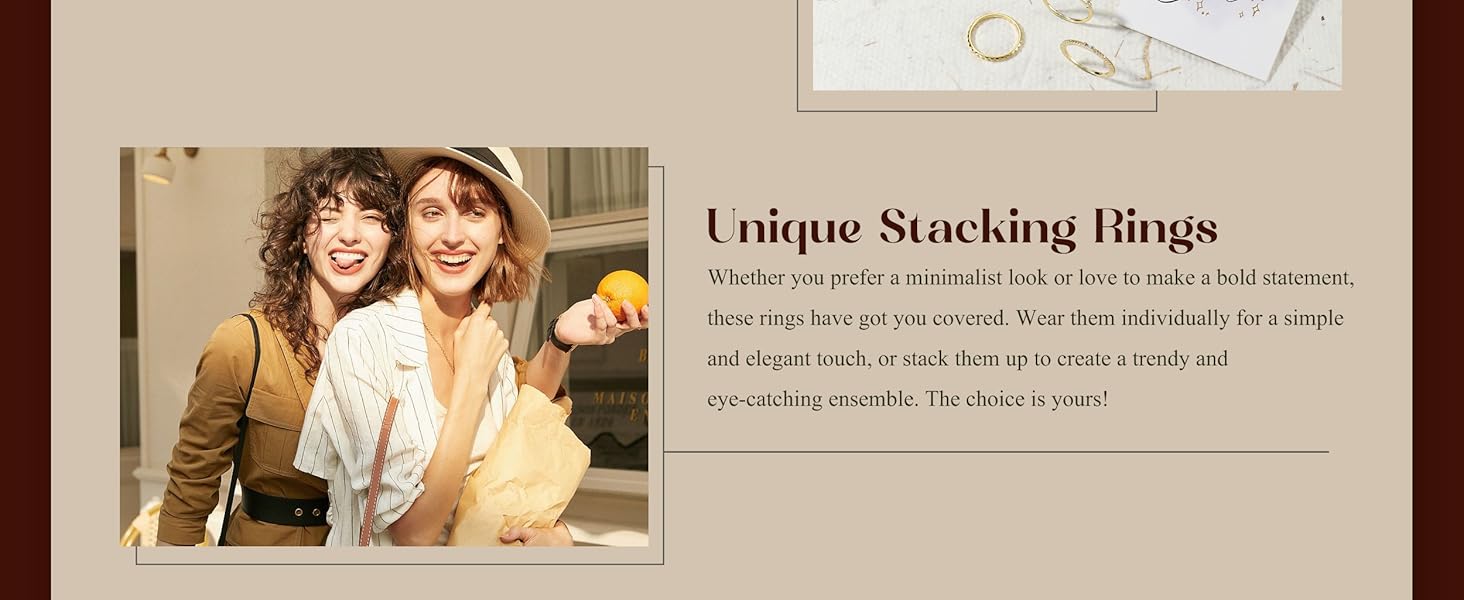 FIBO 6 Pcs 14K Gold Plated Stacking Rings for Women Dainty Cubic Zirconia Eternity Band & Vintage Wave Ring Set Hypoallergenic Non Tarnish Aesthetic Finger Jewelry for Wedding Promise Travel Size 5-10 FIBO 6 Pcs 14K Gold Plated Stacking Rings for Women Dainty Cubic Zirconia Eternity Band & Vintage Wave Ring Set Hypoallergenic Non Tarnish Aesthetic Finger Jewelry for Wedding Promise Travel Size 5-10