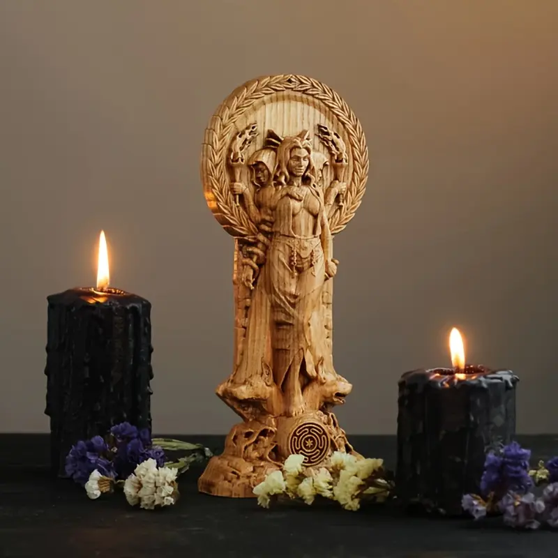 Statue of Hecate, The Greek Goddess, Hecate of The Pagan Family Altar, Hecate Resin Crafts