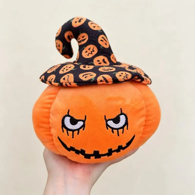 Halloween Pumpkin Pillow, Ghost Face Pumpkin Decor, Witch Skull Hat Pumpkin Cushion, Home Decoration, Party Gift, Horror Halloween Prop