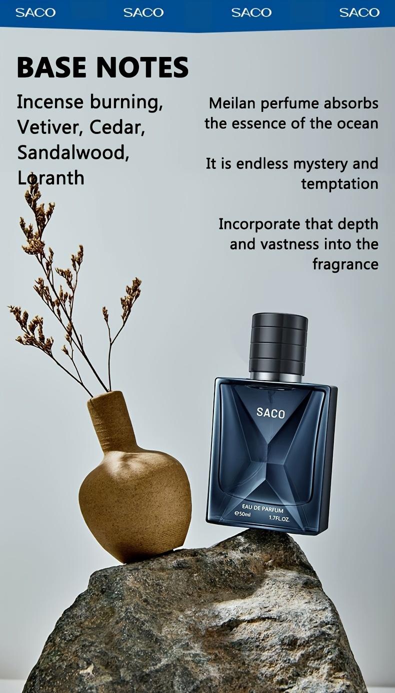 Men's Long-Lasting Eau de Toilette Spray Bottle - Fresh Spicy Scent with Lemon, Grapefruit Mint, Ginger, Amber, Cedarwood, 1.7 oz Amber Floral Men's Fragrance for Casual Wear, Enhances Charm, Men's Cologne, Peppermint