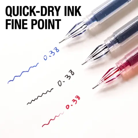 Fine Tip Pens, Set with Pen, Pen Pack, 3/10pcs Quick-drying Ink Pens, Smooth Writing Pens for Office Use & Exams, Office Stationery & Supplies, Gel Ink Pen