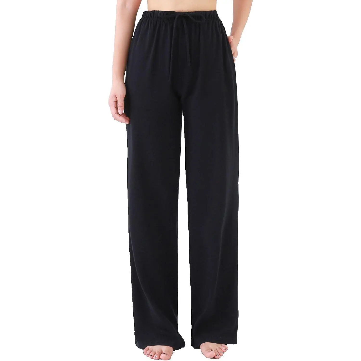 Women's Soft 100% Cotton Pajama Pants with Pockets - Comfortable Lounge Sleep Pants, Breathable PJ Bottoms(Gift)