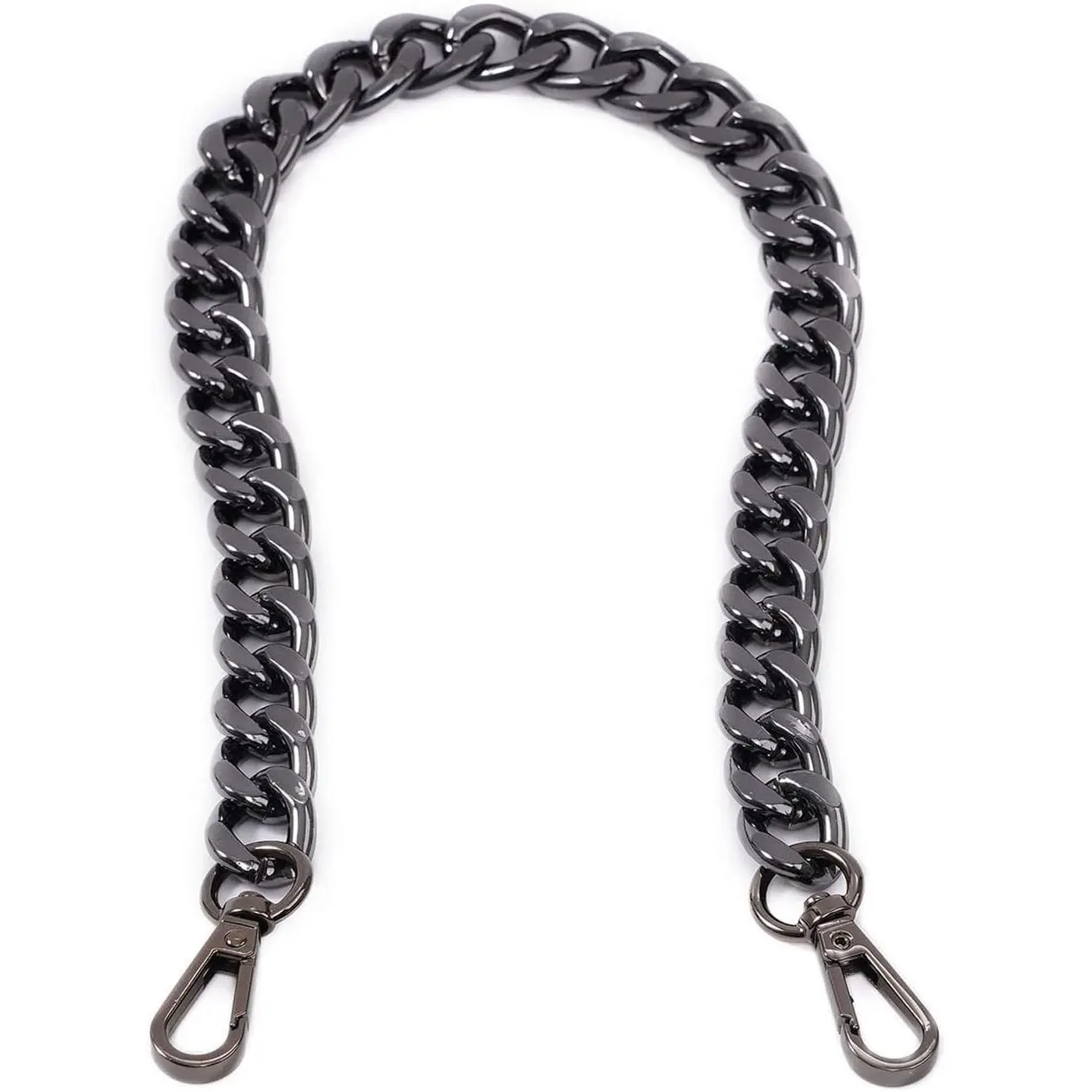 Medium Size Fabulous Metal  Crossbody Purse Strap  Bag Chain Accessories (18‘’, Black)