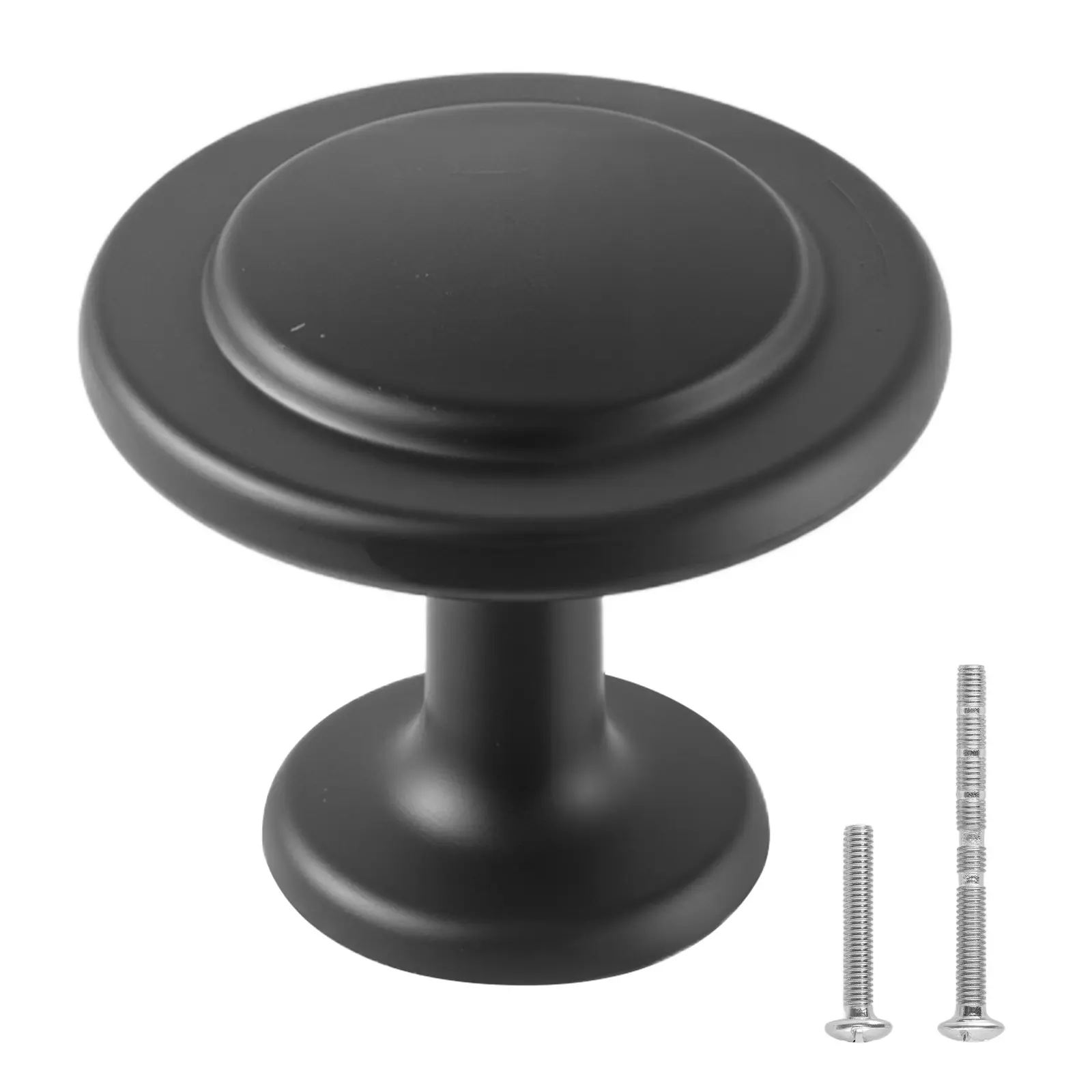 VEVOR Cabinet Knobs, 30 Pack, 1.22 Inch Black Zinc Alloy Drawer Pulls & Door Handles, Mushroom Kitchen Solid Knobs Dresser Handles, Cupboard Hardware with Screws for Bathroom Closet Cabinets Drawers