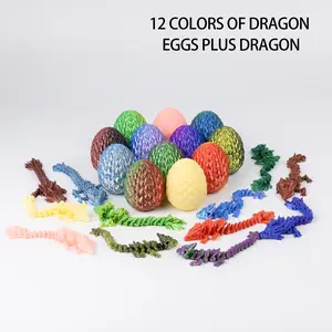 Lucky Dragon Inspired Statue 3D Printed Art Decor, Unique Home Aesthetic, Creative Gift for Fantasy Lovers, Includes Dragon Egg