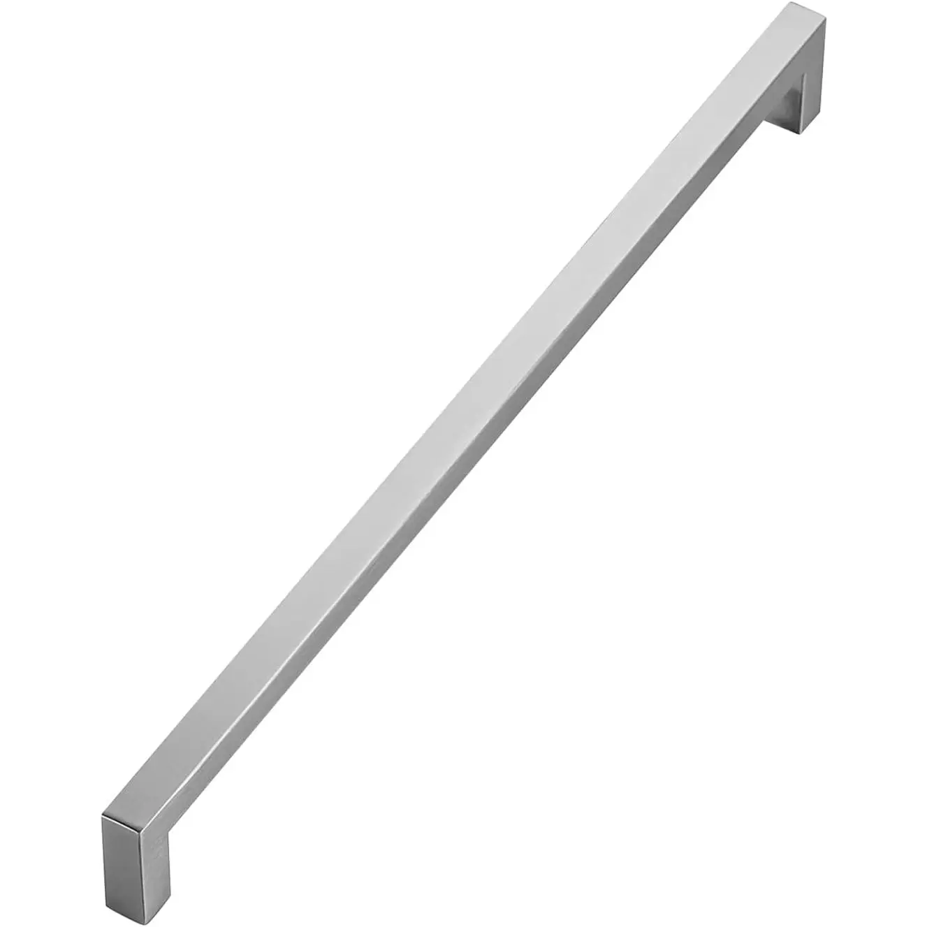 Brushed Nickel Square Cabinet Handles & Pulls 12-3/5 Inch 1 Pack | Stainless Steel, Screws Included, Square Bar Grip, Smooth , Easy Installation, For Cupboards, Drawers, Dressers, Cabinet