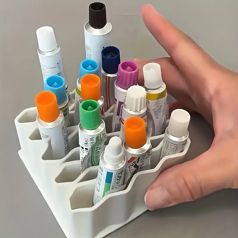 Medicine Cream Storage Box - Desk Organizer for Creams and Ointments, 32-Compartment Vertical Multi-Layer Design - Durable and Sturdy, Black and White with Labeled Dividers - Space-Saving Storage Rack for First Aid Kits, Medications, Bandages, Cosmetics -