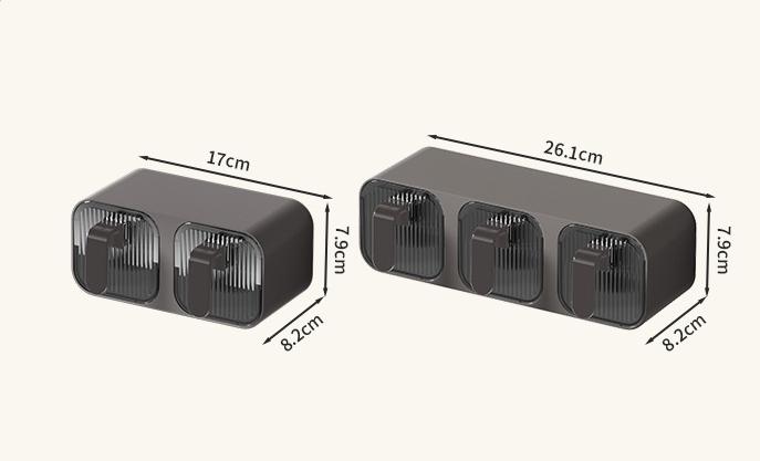 Wall-Mounted Integrated Multi-Compartment Spice Box Set Kitchen Household Moisture-Proof Storage Salt MSG Plastic Jar Organizer