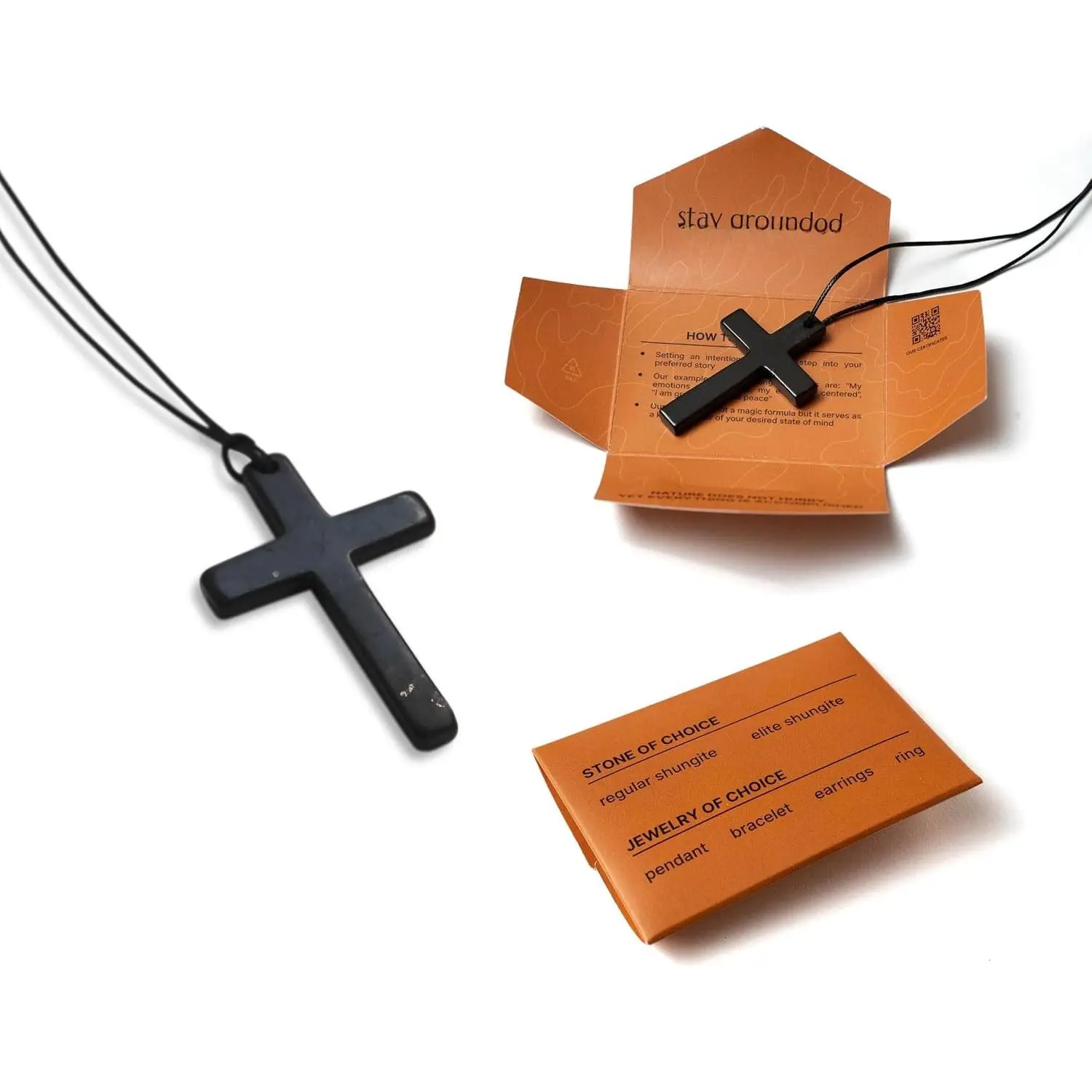 Shungite  Pendant - Black  for Men and Women