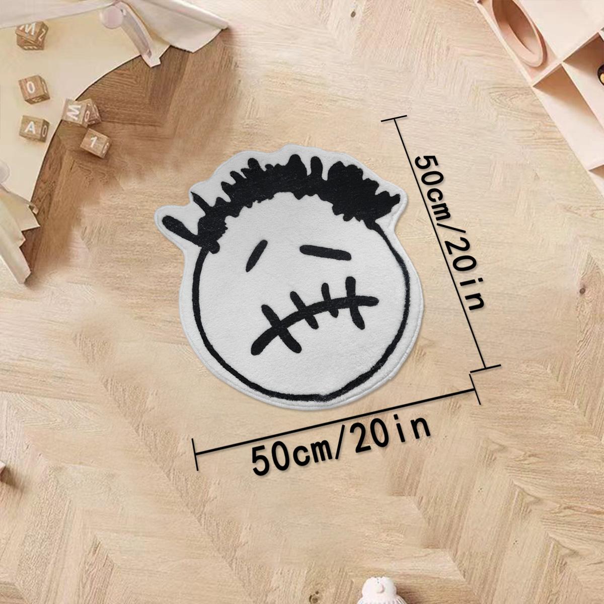 Creative Art Hip Hop Design Rug, Cartoon Pattern Rug, 1 Count Little Boy Pattern Floor Mat, Decorative Carpet for Home Living Room Bedroom Study Room