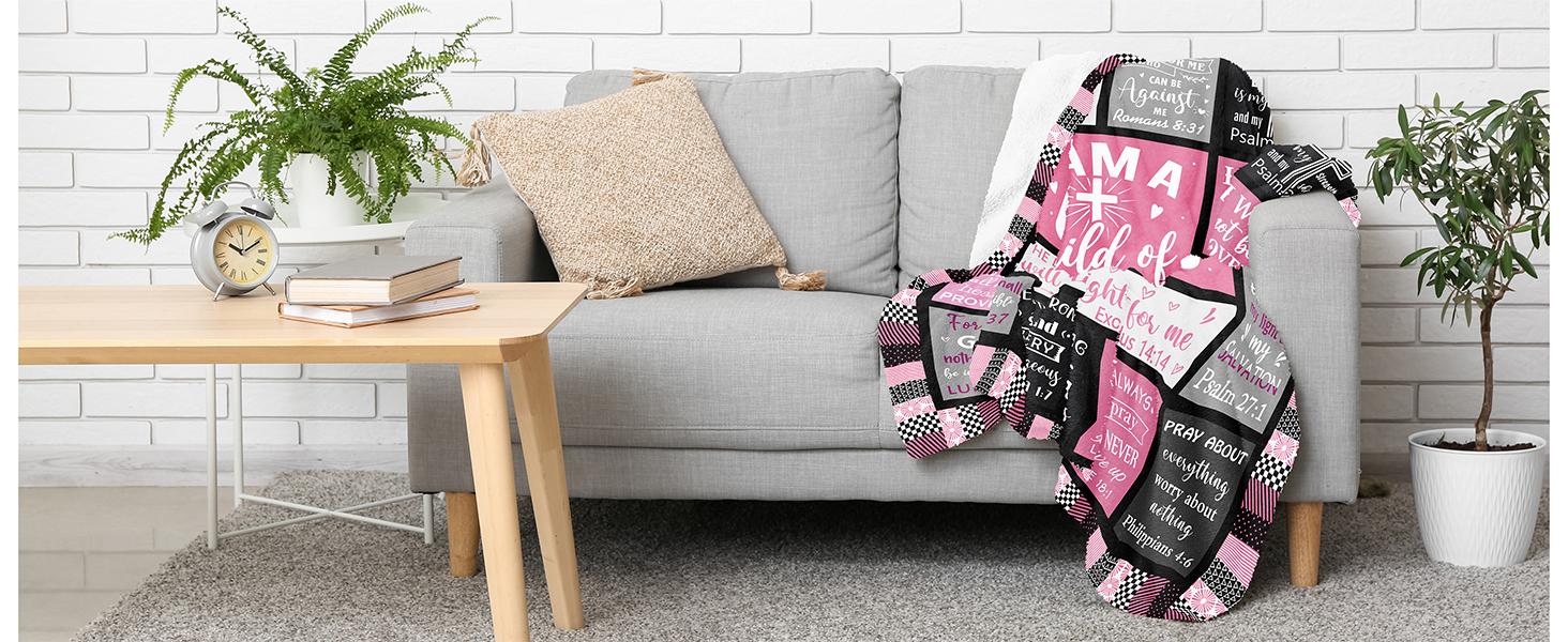 Christian Gifts for Women Blanket I Am a Child of God Blankets - Inspirational Religious Birthday Catholic Spiritual & Baptism Confirmation Gifts for Girls