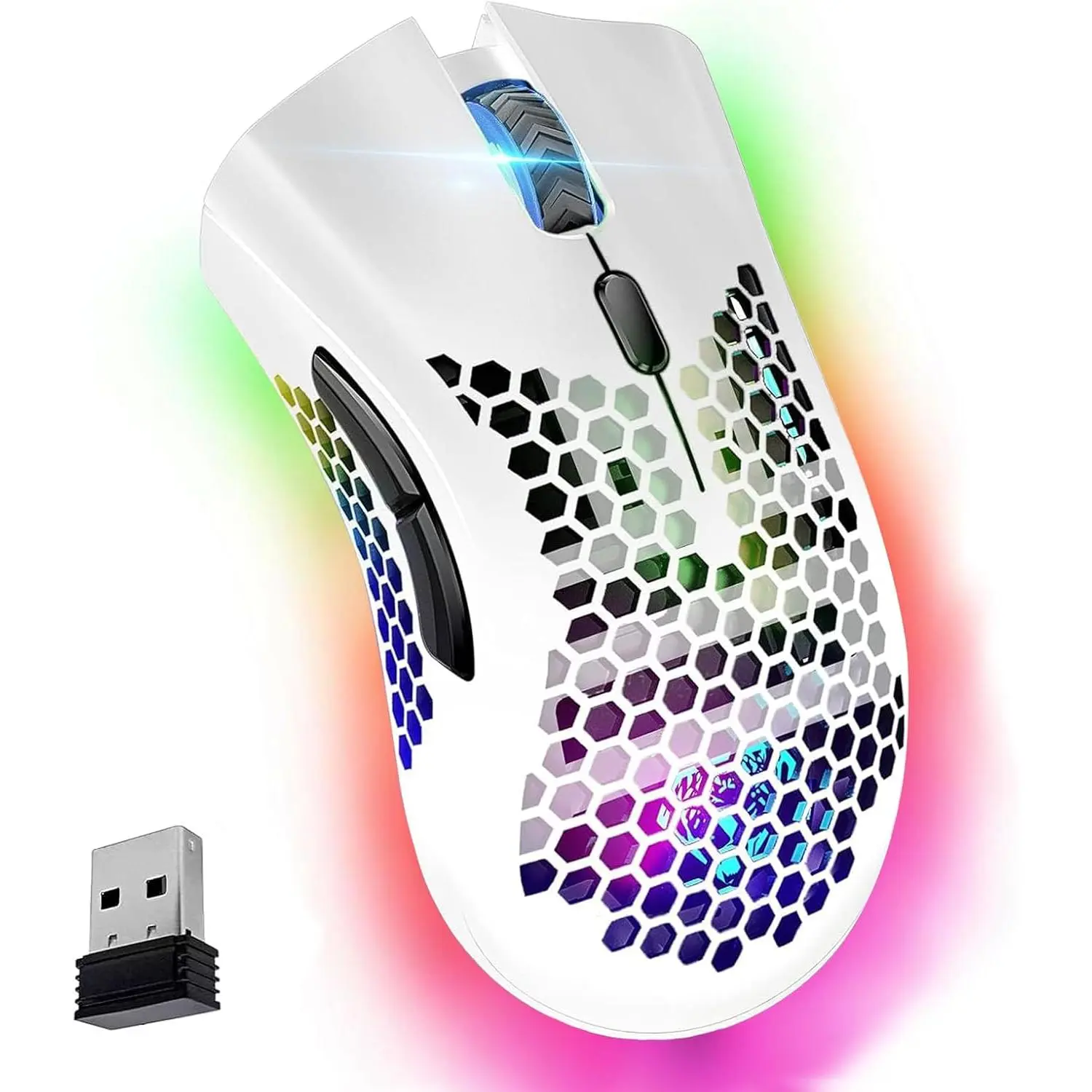 Gaming , C23 Silent Click  Rechargeable  with Colorful LED Lights and 3 Level DPI 400mah  for Laptop and  (Black)