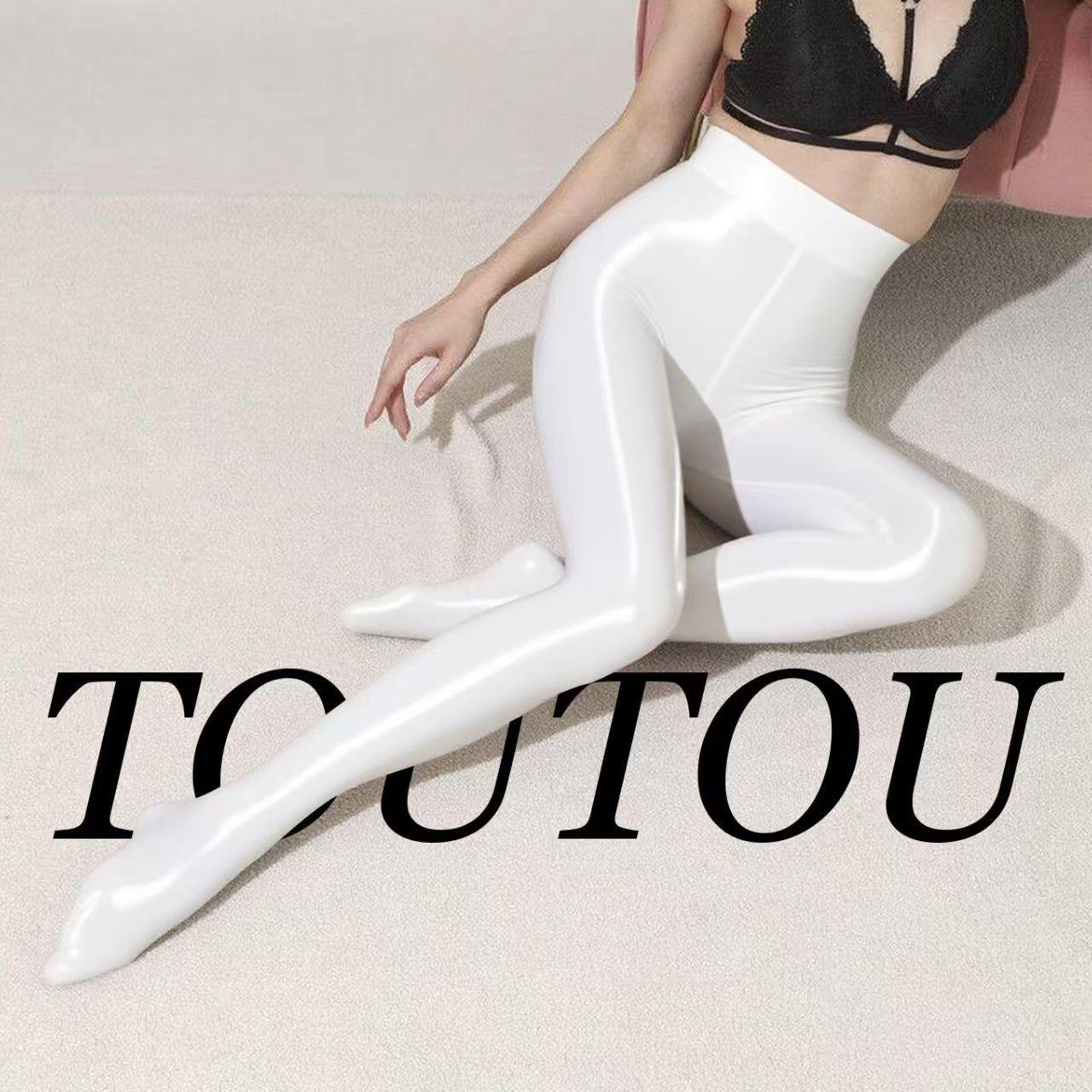 Women's Black Oil Shiny Smooth Pantyhose, Spring Summer Thin Sexy High Gloss Stockings, Durable Reflective Tight Black Silk for Women