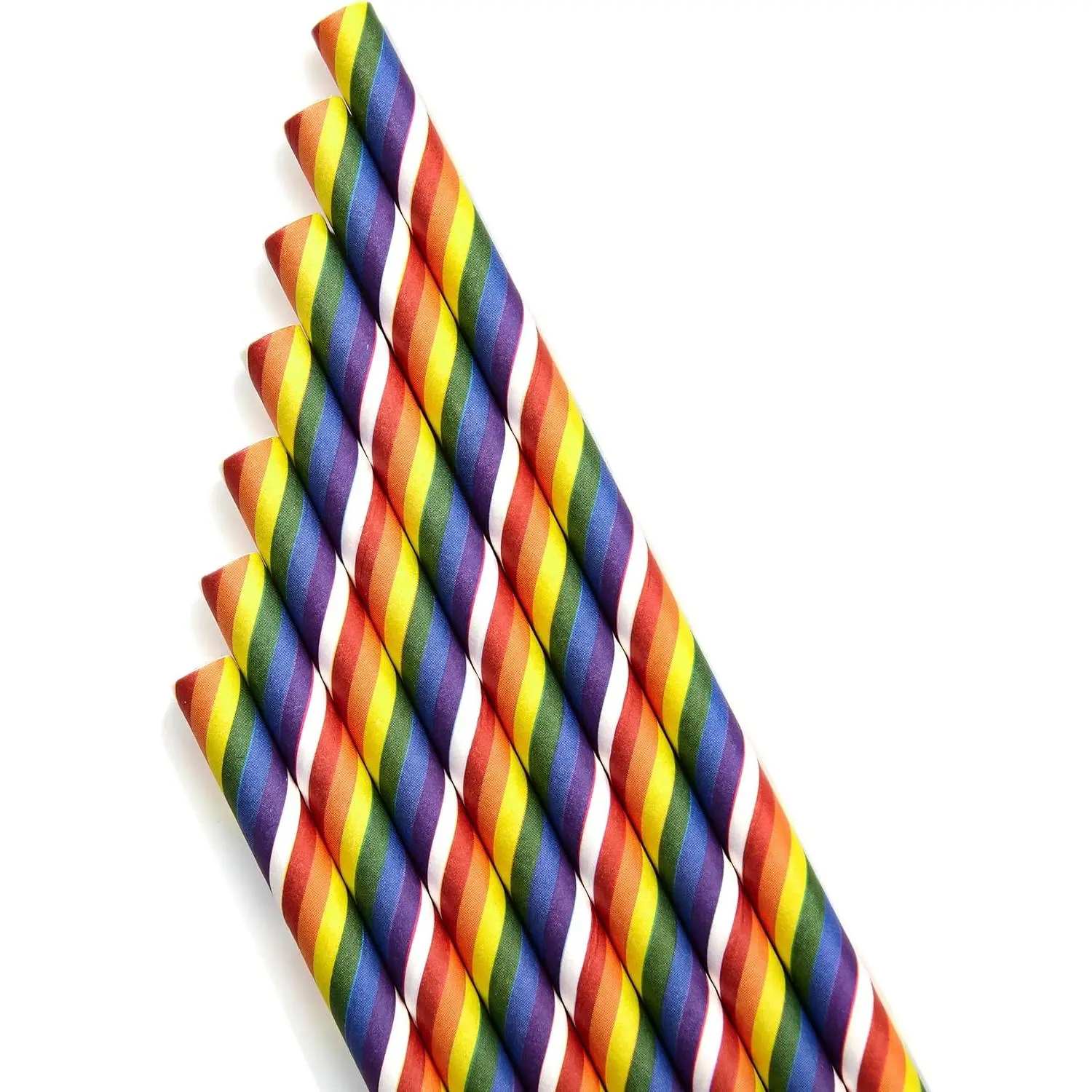 200 Pack Biodegradable Rainbow Paper Drinking Straws, Durable 12+ Hour, Eco-Friendly for Parties and Daily Use