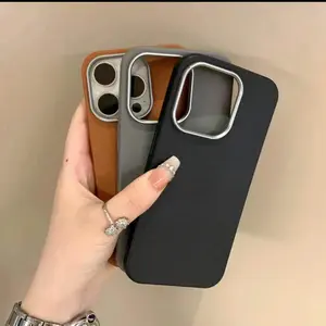 Premium Sensory Leather Pattern Matte Soft All-Inclusive Anti-Drop Smartphone Case, Men-Targeted Cellphone Accessories for Handheld Devices Compatible with 16/17 Pro Max, 15/14/13 Pro, 12/11/Xr, 7/8 Plus