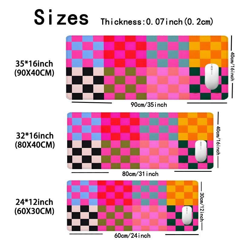 Colorful Geometric Pattern Extended Mouse Pad, Rectangle Gaming Mouse Mat, Office Keyboard Pad, Mouse Pad For Home & Office, Desk Accessory