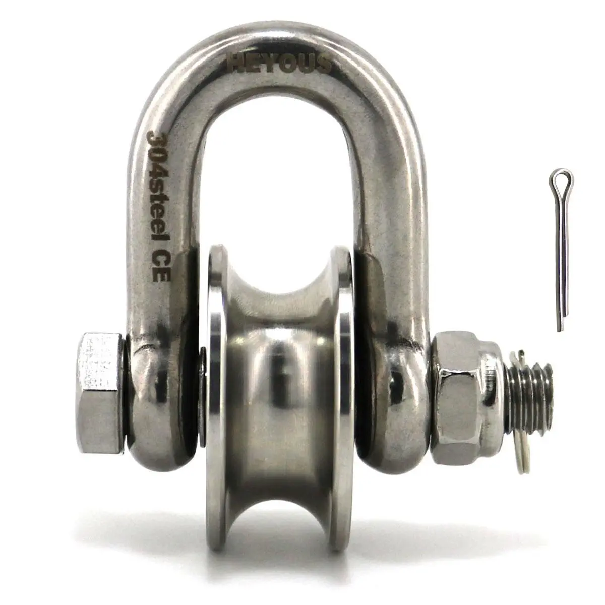 2024 New Design Needle roller bearing U Groove Pulley Wheel Stainless Steel 304 Pulley Block Heavy Duty Traction Wheel Lifting Pulley Sheaves Hardware