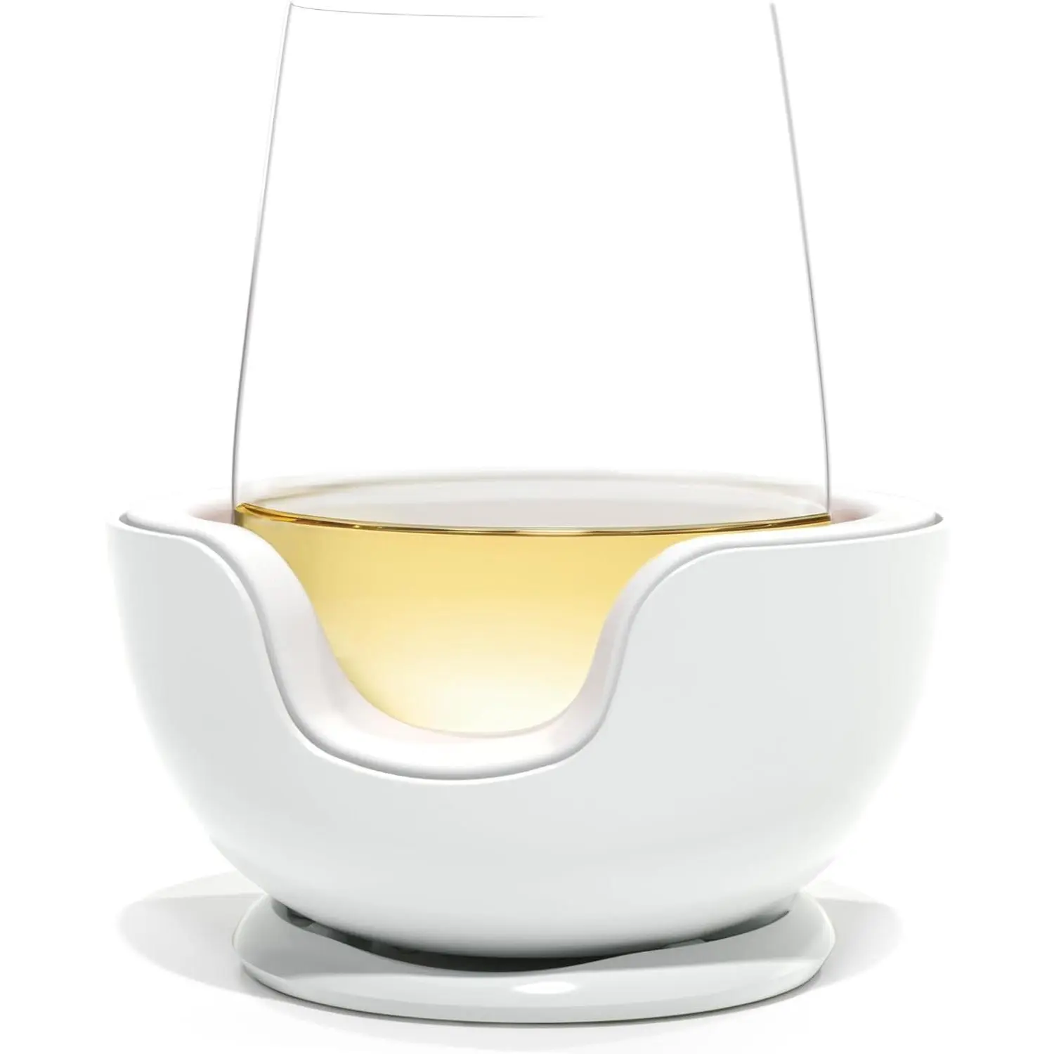 Stemless Wine Glass Chiller | Keep the Chill In Your Glass | Made in the USA | Separable & Refreezable Chill Cradle | Actively Chills Stemless Glassware | Quartz, Single Stemless