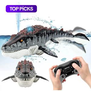 remote control mosasaurus dinosaur toy, 1 count rechargeable electric simulation dinosaur toys with light & spray, pool dinosaurs toys for swimming bath lake ocean, stocking fillers gift, christmas, christmas gift