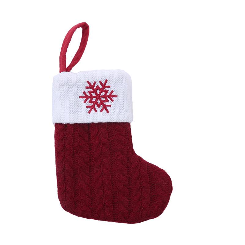 Christmas Socks Knitting Snowflake Letter Stocking Christmas Decoration For Home 2024 Xmas Tree Ornament Gift Navidad Natal 2025