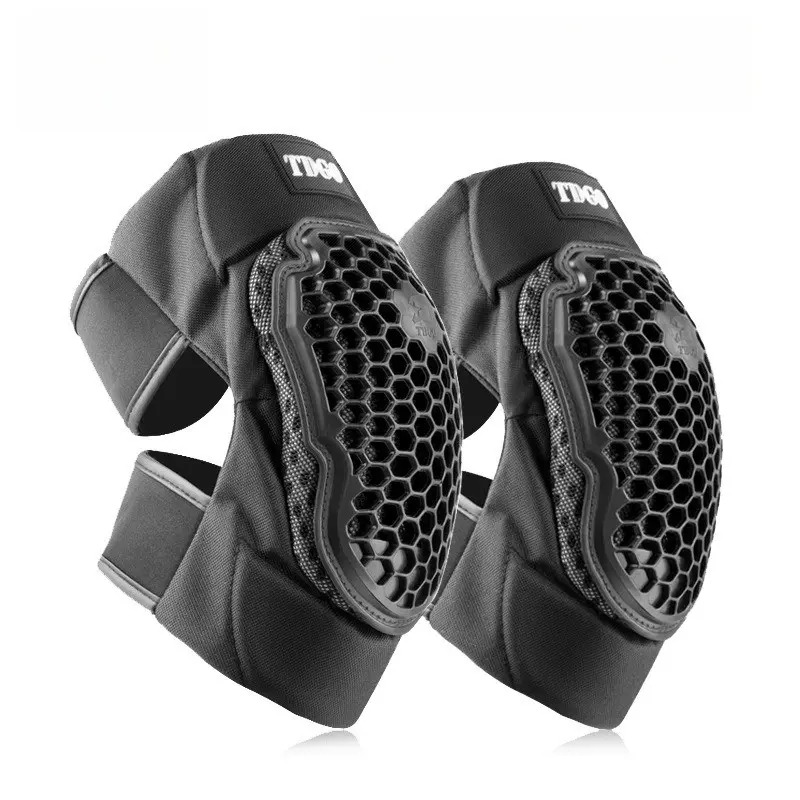 Unisex breathable honeycomb structured mountain bike knee pads with adjustable shock absorption, lightweight and ventilated cycling protection knee sleeves suitable for BMX, motorcycle, and off-road motorcycle riding