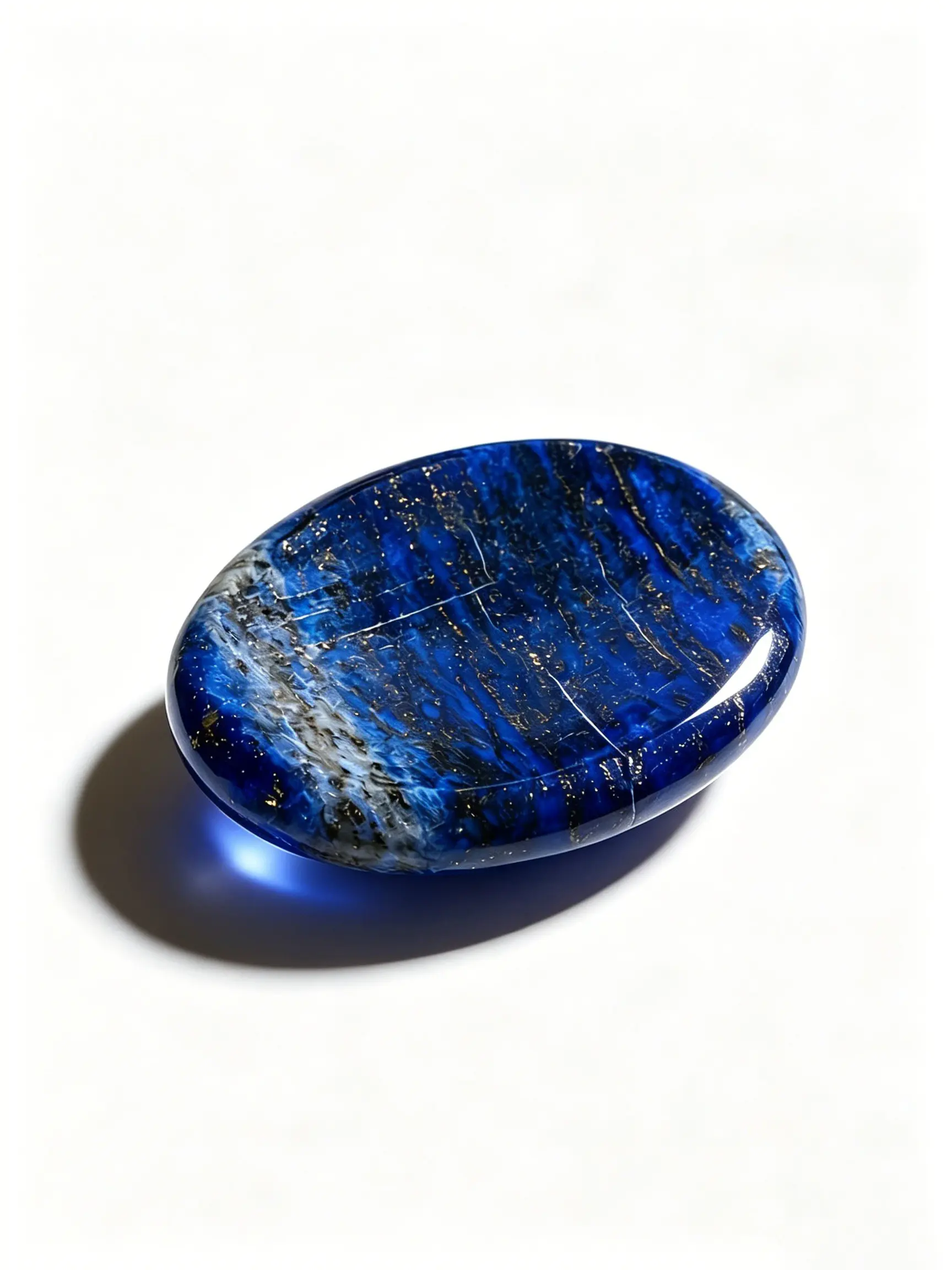 1pc Natural Lapis Lazuli Thumbstone Healing Crystal Gift, Portable Lapis Lazuli Spiritual Comforting Palmstone, A Stone That Helps Relieve Anxiety and Stress, A Crystal Gem to Wear Around Your Neck and an Ideal Gift for Everyone