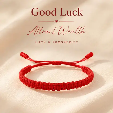 Red Hand-woven Bracelet, Adjustable Bracelet, Bracelets Jewelry, unisex red knotted bracelet, red double-knot bracelet, symbolizing good luck, Valentine's Day gift, New Year's gift, Braided Bracelet, Lucky Bracelet