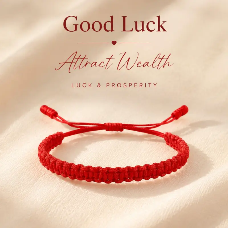Red Hand-woven Bracelet, Adjustable Bracelet, Bracelets Jewelry, unisex red knotted bracelet, red double-knot bracelet, symbolizing good luck, Valentine's Day gift, New Year's gift, Braided Bracelet, Lucky Bracelet