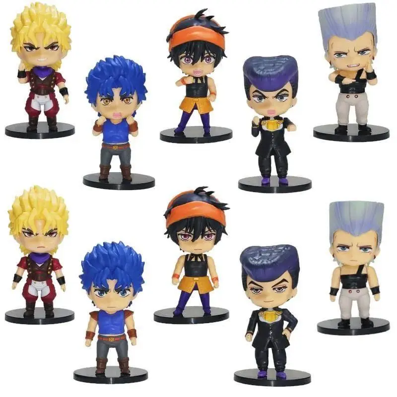 2026 Hot Plastic Q Version JOJO's Bizarre Adventure Nendoroid, 5Pcs Polnareff Unisex Japanese Anime Collectible Hand Toy Doll Model, Boy Birthday Gift
