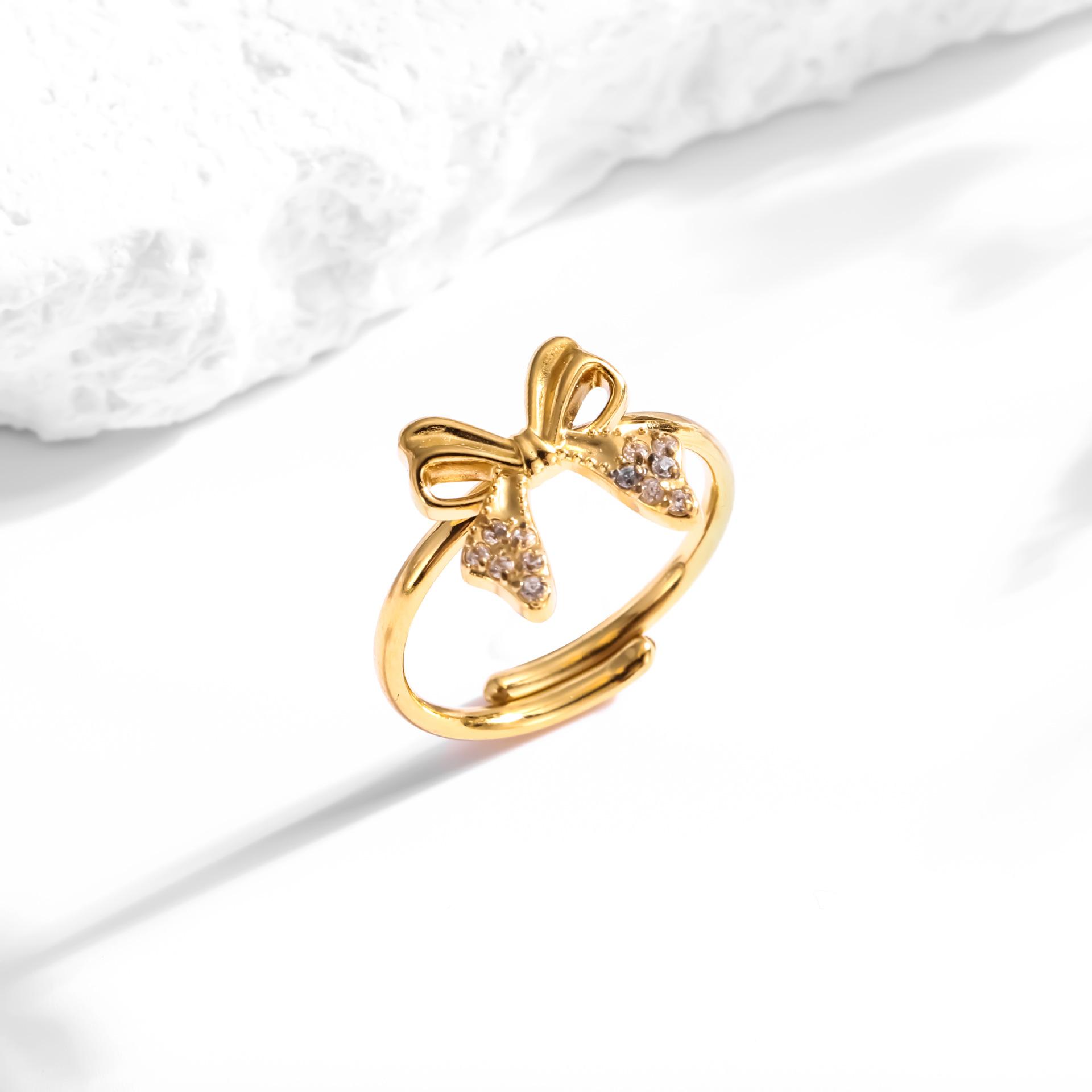 Mothers Day Gifts Bow Rings for Women Mother Daughter Cubic Zirconia Bow Knot Tie Ring Cute CZ Friendship Promise Stack Ring Anniversary Birthday Jewelry Gifts for Sister