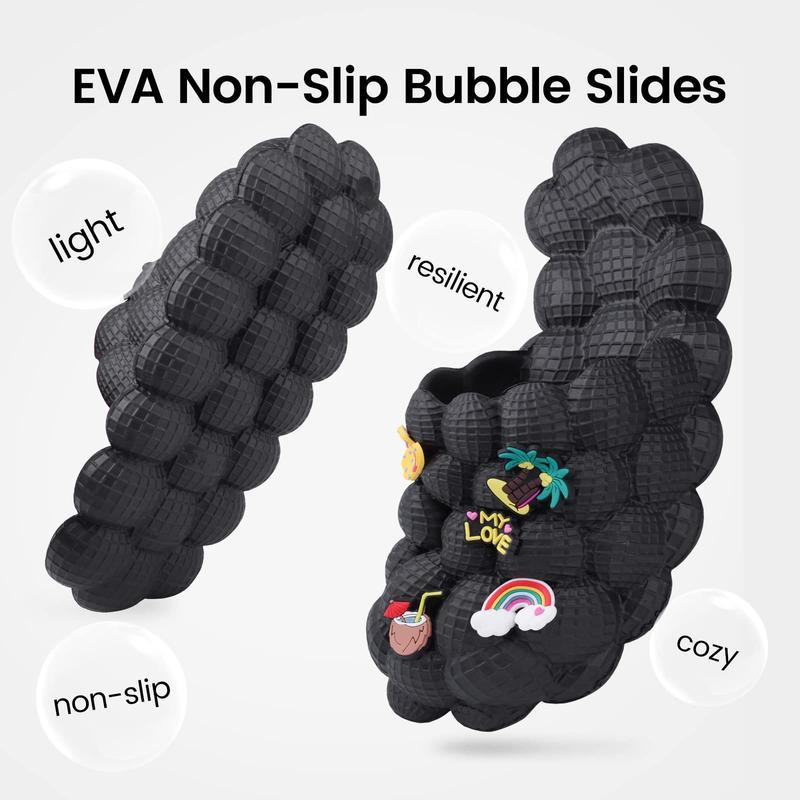 (New)DIOLV Summer Bubble Slides with Charms Boys Girls Golf Ball Shoes Funny Lychee Massage Bubble Slides Kids Non-Slip House Slippers Beach Sandals