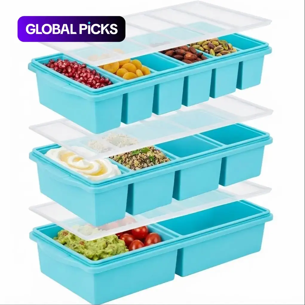3 Pcs Food-Grade Silicone Freezer Containers with Lids, Ice Cube Trays, Quick-Freeze Compartment Trays, and Portioning Tray Set—Convenient for Meal Prep. Ideal for Soups, Sauces, Purees, Baby Food, and Meals.