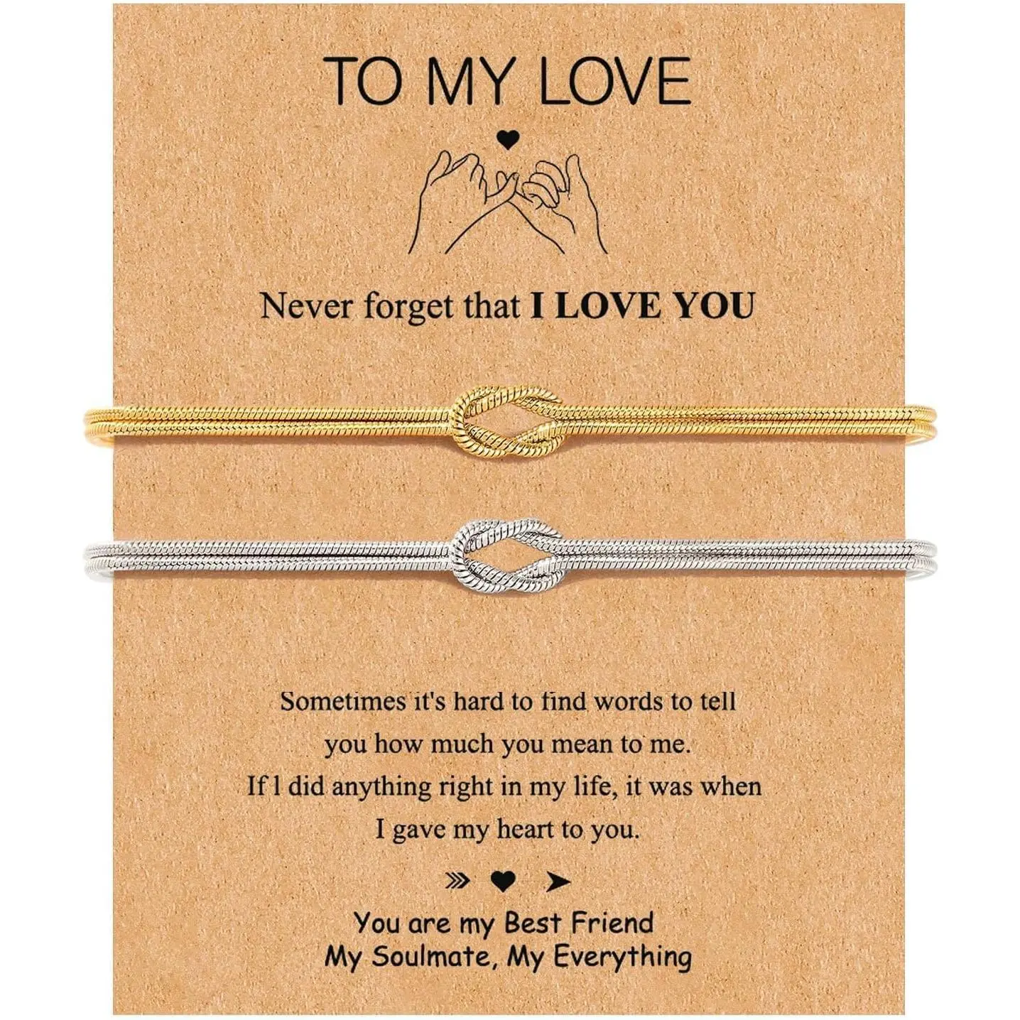 Matching Knot Bracelets for Couples Forever Love Knot Bracelet Friendship Promise Infinity Soulmate To My Love    Gifts