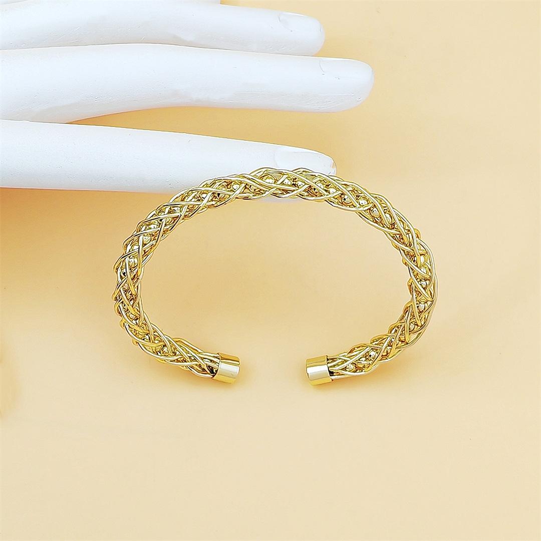 Chinese Style Braided Couple Bracelet Set, Handmade Twist Open Cuff Bangle for Men & Women, Trendy Modern Aesthetic Jewelry, Lightweight & Stylish for Daily Wear & Matching Outfits