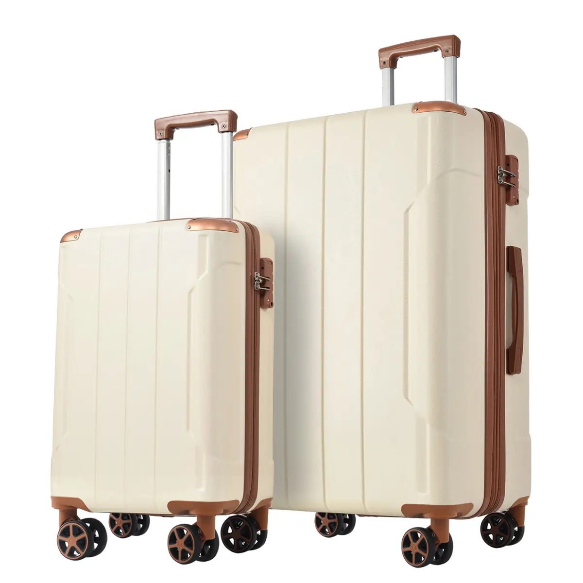 Luggage Sets 2 Piece Large Suitcases with Spinner Wheels, 20/28 Inch Hardshell ABS Expandable Luggage Set, Lightweight Suitcase Set with TSA Lock for Men Women Business Trip (White)