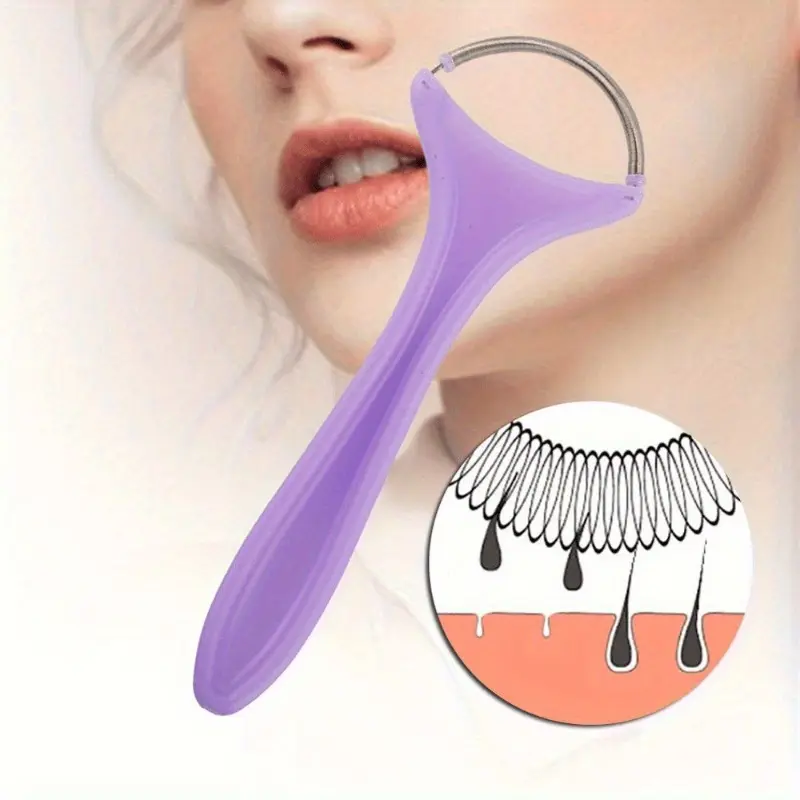 Professional Purple Portable Facial Hair Removal Tool - Fragrance-free, Hypoallergenic and High-quality, Easily Treats Forehead, Chin, Cheek Area Without Power Supply. Essential for Personal Care and Beauty, Face Hair Remover, Facial Hair Remover
